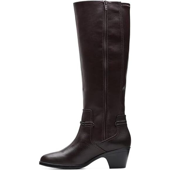 NWT Clarks Women’s Emily 2 Sky Knee High Boot Dark Brown Size 8.5 - Picture 4 of 7